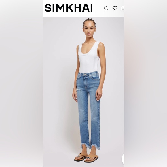 👖NWT! Jonathan Simkhai River High Rise Straight Jean - Picture 2 of 15